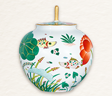 《鱼乐图》古彩装饰瓷罐