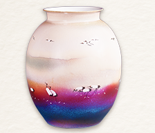 《怡然自得》颜色釉综合装饰瓷瓶